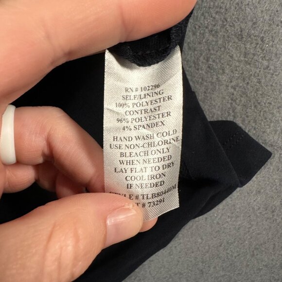 Connected Apparel Womens 6 Navy Blue Drape Neck Pullover Flutter Sleeve - Picture 7 of 9